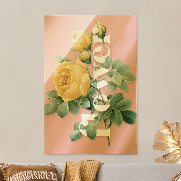 Wanddeko Schlafzimmer Florale Typografie - Flower