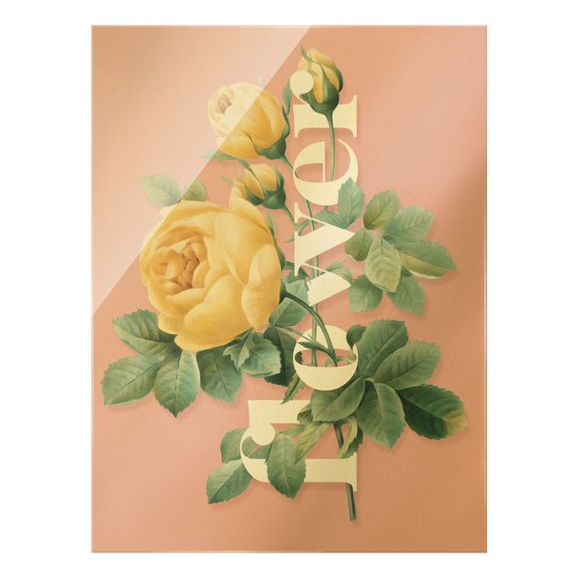 Wanddeko Jugendzimmer Florale Typografie - Flower