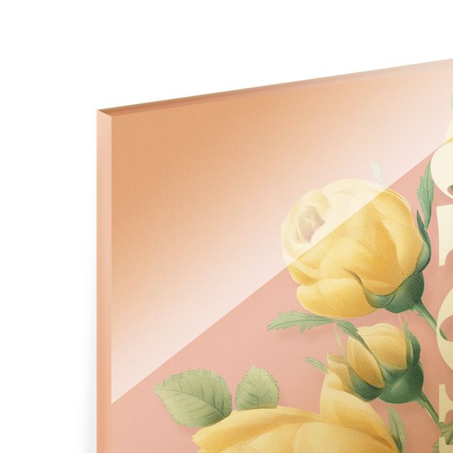 Wanddeko rosa Florale Typografie - Flower