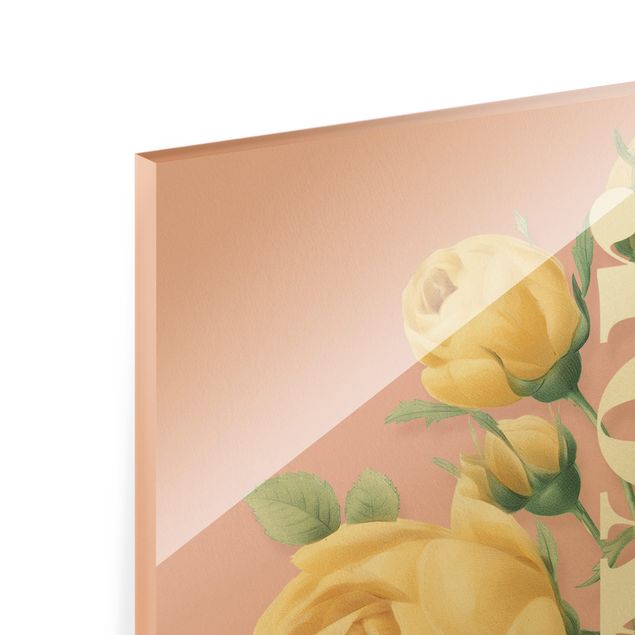 Wanddeko rosa Florale Typografie - Flower