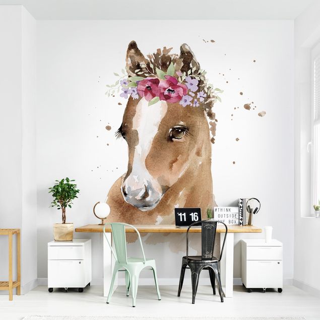 Wanddeko Büro Florales Pony