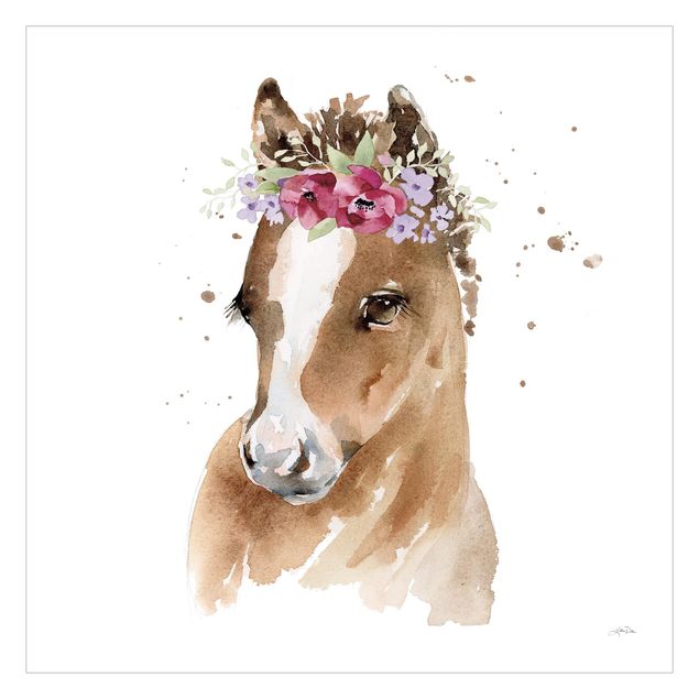 Wanddeko Mädchenzimmer Florales Pony