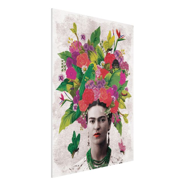 Wanddeko Schlafzimmer Frida Kahlo - Blumenportrait