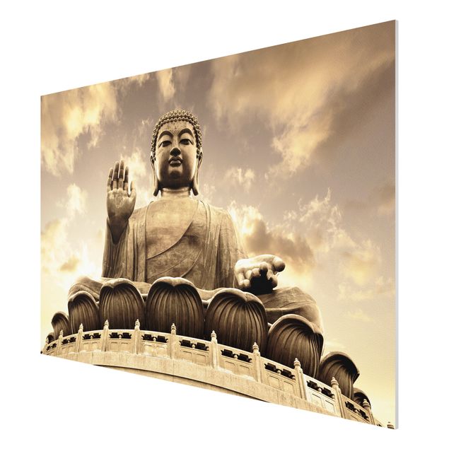 Wanddeko Flur Großer Buddha Sepia
