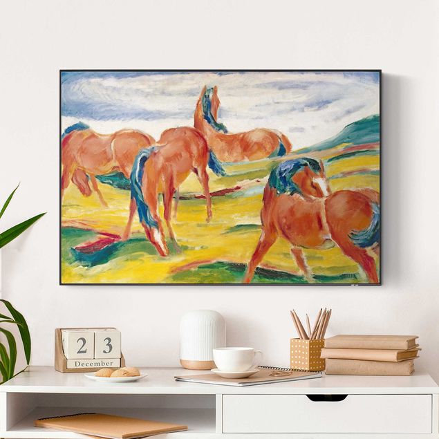 expressionistische Kunstdrucke Franz Marc - Weidende Pferde