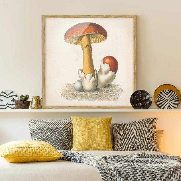 Wanddeko Wohnzimmer Französische Pilze