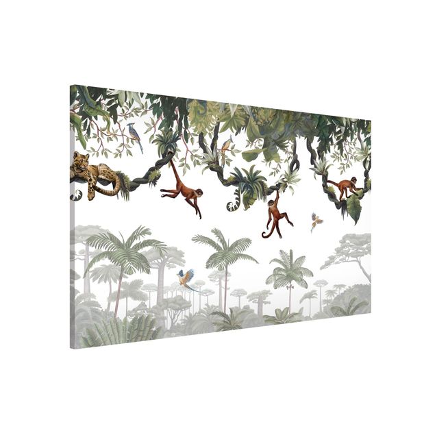 Kinderzimmer Deko Freche Affen in tropischen Kronen