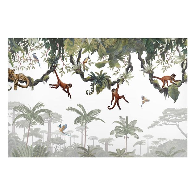 Wandbilder Affen Freche Affen in tropischen Kronen