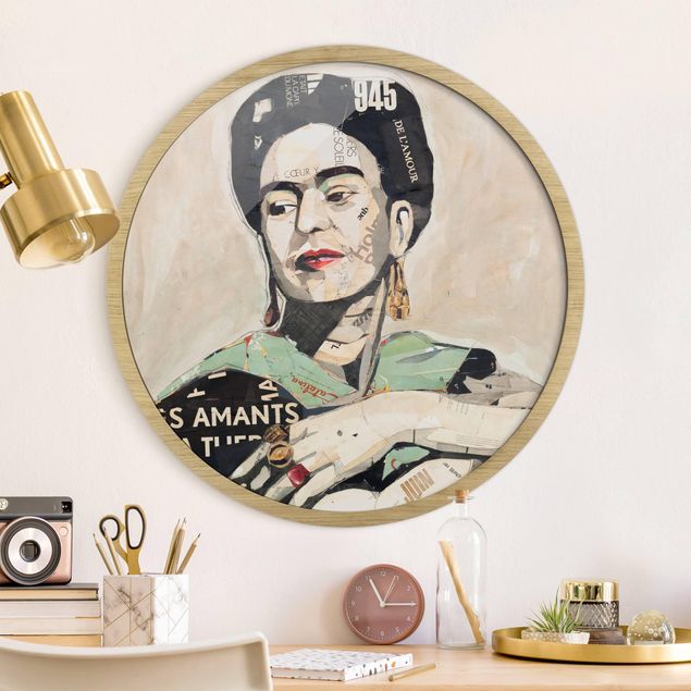 Wanddeko beige Frida Kahlo - Collage No.4