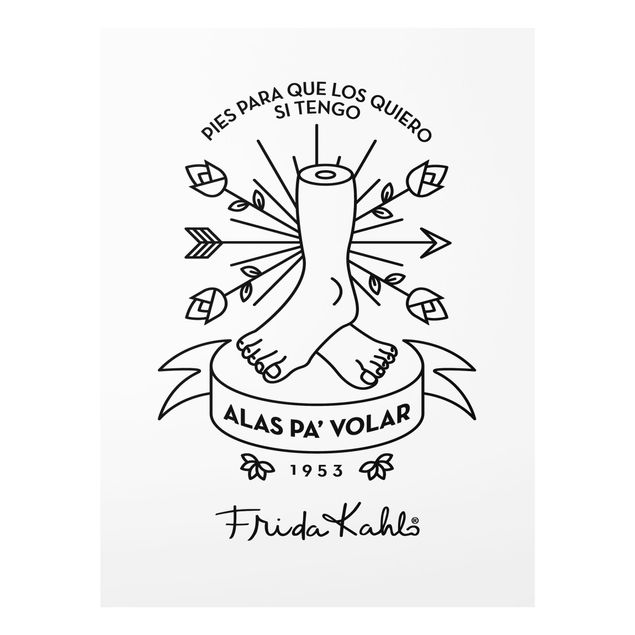 Wanddeko Illustration Frida Kahlo Alas pa´ Volar