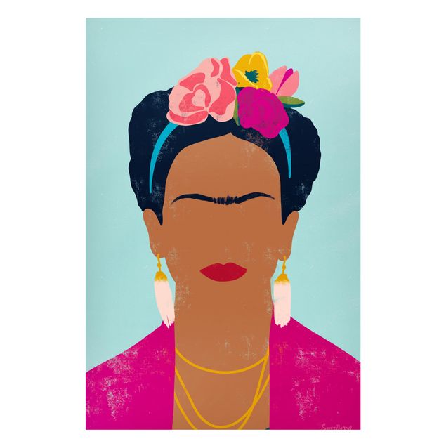 Wanddeko bunt Frida Collage
