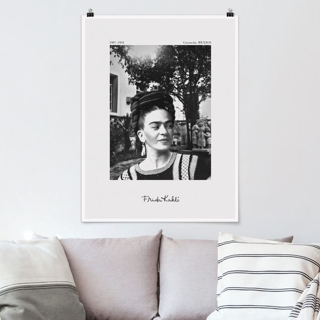 Wanddeko Büro Frida Kahlo Foto Portrait im Garten