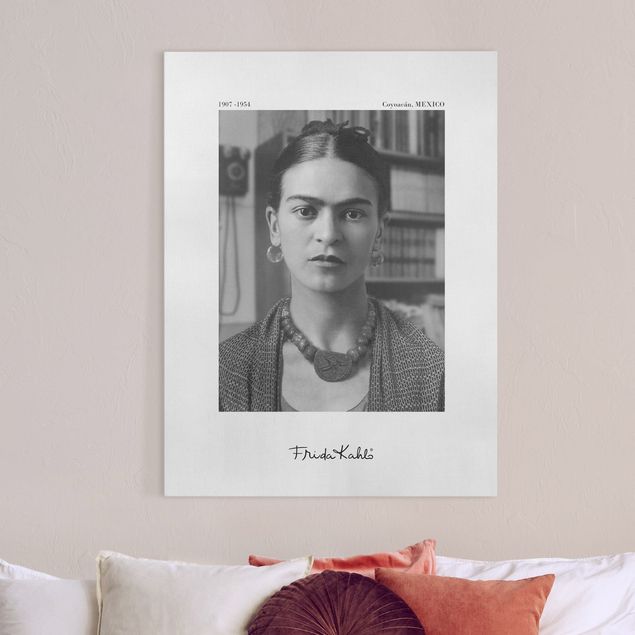 Wanddeko Wohnzimmer Frida Kahlo Foto Portrait im Haus