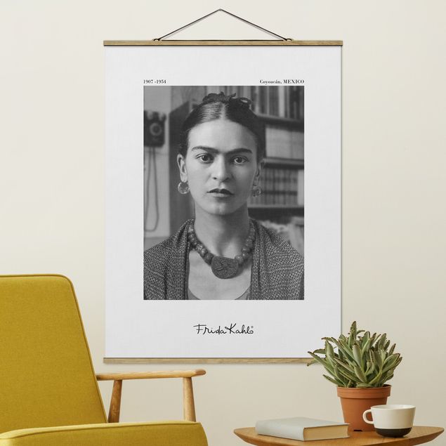 Wanddeko Wohnzimmer Frida Kahlo Foto Portrait im Haus