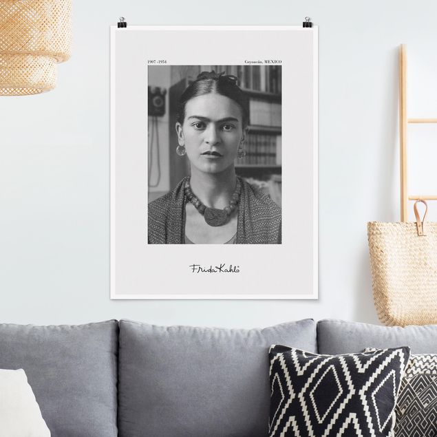 Wanddeko Büro Frida Kahlo Foto Portrait im Haus