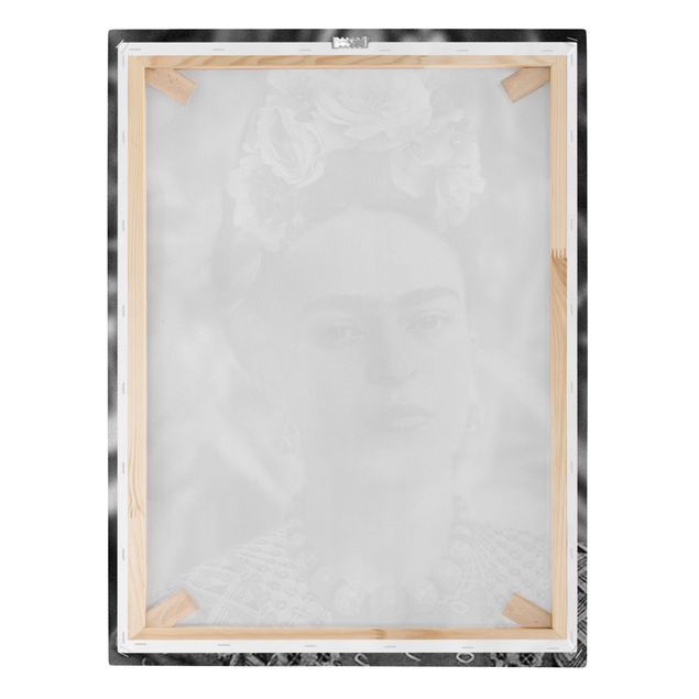 Wohndeko Fotografie Frida Kahlo Foto Portrait mit Blumenkrone