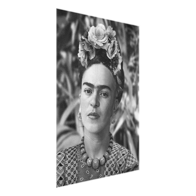 Wanddeko Praxis Frida Kahlo Foto Portrait mit Blumenkrone