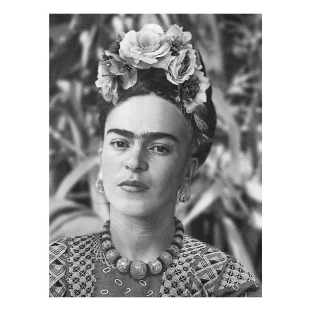 Deko Portrait Frida Kahlo Foto Portrait mit Blumenkrone