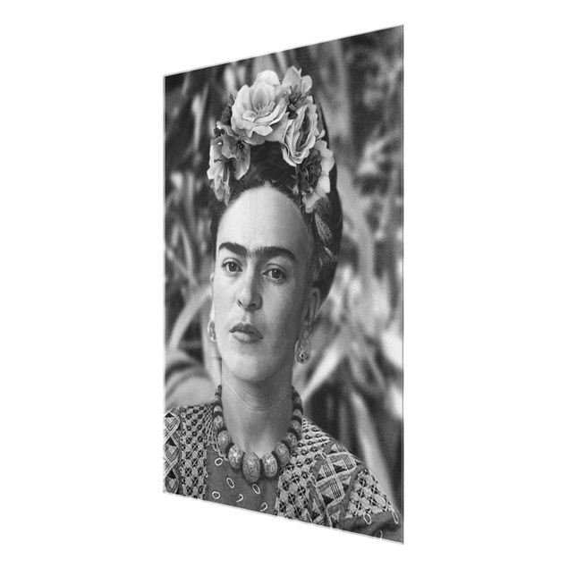 Deko Fotografie Frida Kahlo Foto Portrait mit Blumenkrone