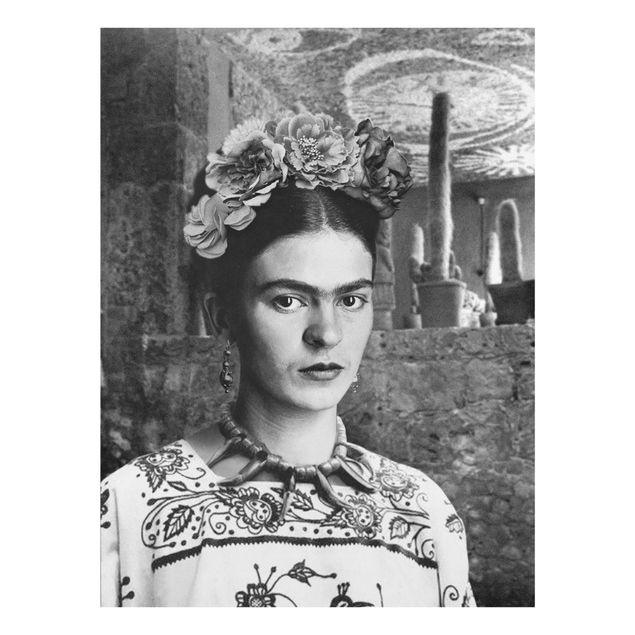 Wanddeko Portrait Frida Kahlo Foto Portrait vor Kakteen