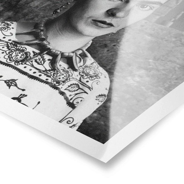 Wanddeko Fotografie Frida Kahlo Foto Portrait vor Kakteen