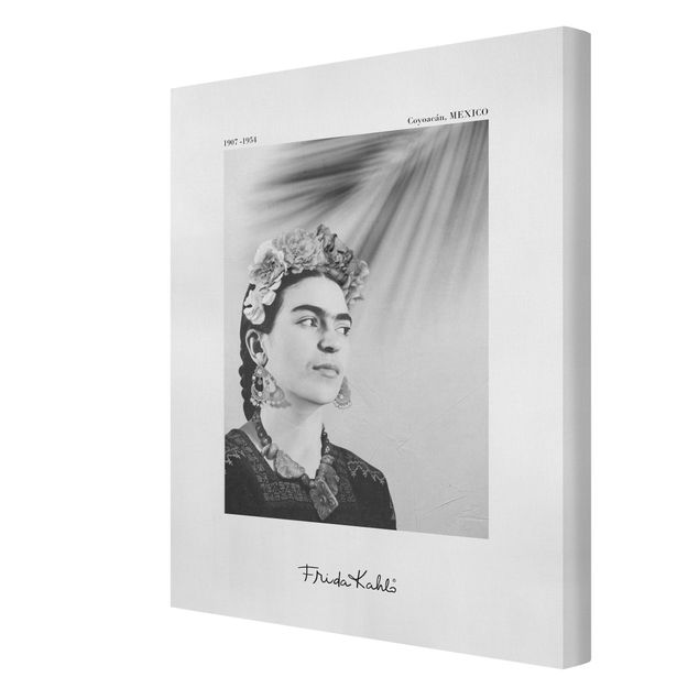 Deko Portrait Frida Kahlo Portrait mit Schmuck