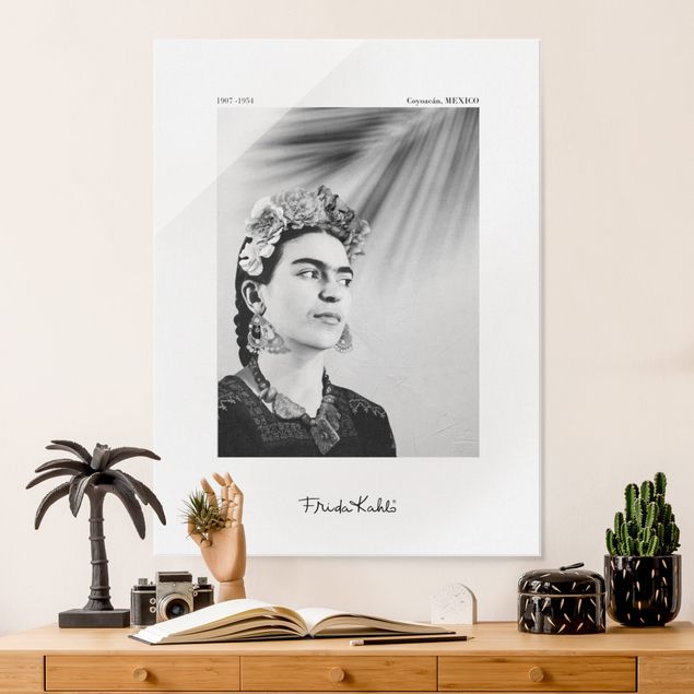 Wanddeko Büro Frida Kahlo Portrait mit Schmuck