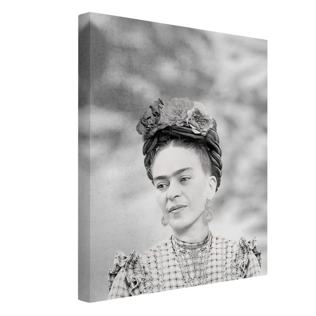 Wanddeko schwarz-weiß Frida Kahlo Portrait