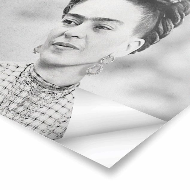 schwarz-weiß Poster Frida Kahlo Portrait