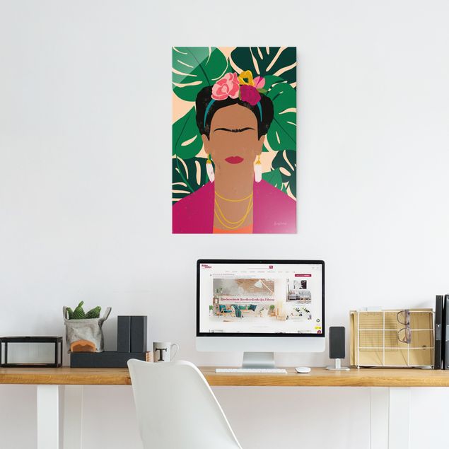 Wanddeko Büro Frida Tropical Collage