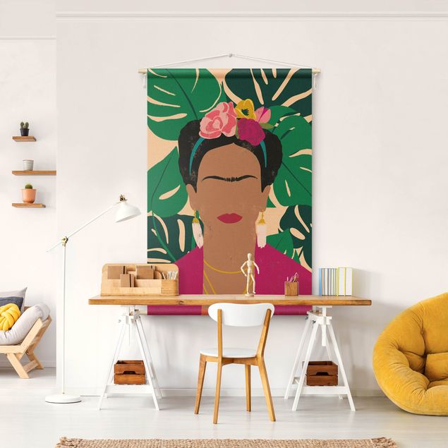 Wanddeko Wohnzimmer Frida Tropical Collage