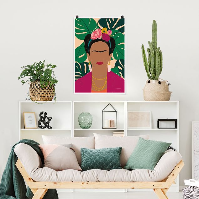 Wanddeko bunt Frida Tropical Collage