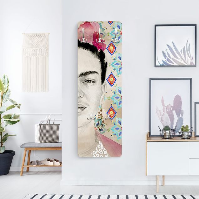 Wanddeko Büro Frida mit rosa Blüten I