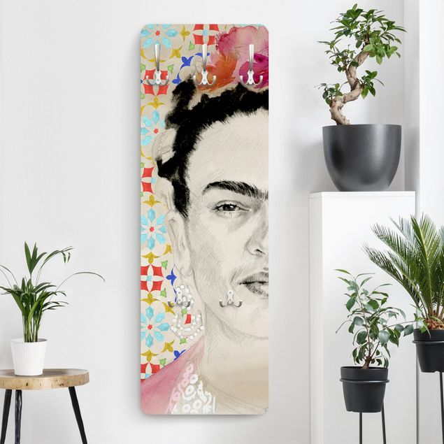 Wanddeko bunt Frida mit rosa Blüten II