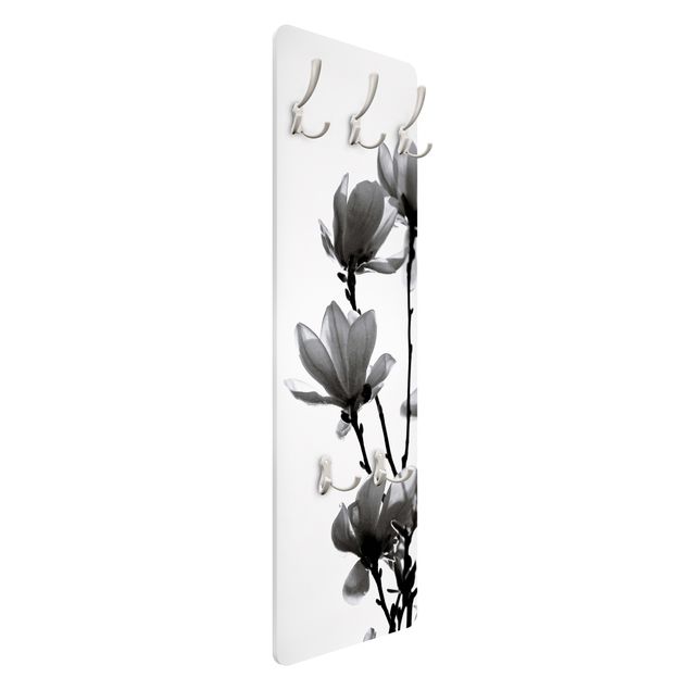 Wanddeko schwarz-weiß Frühlingsbote Magnolie Schwarz Weiß