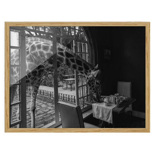 Wanddeko Esszimmer Frühstück mit Giraffe