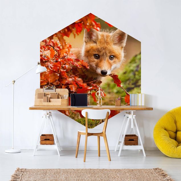 Wanddeko Büro Fuchs im Herbst