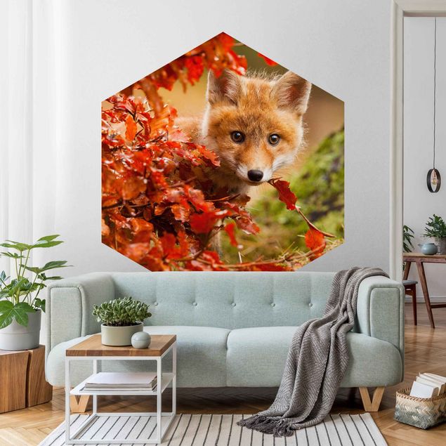 Wanddeko Babyzimmer Fuchs im Herbst