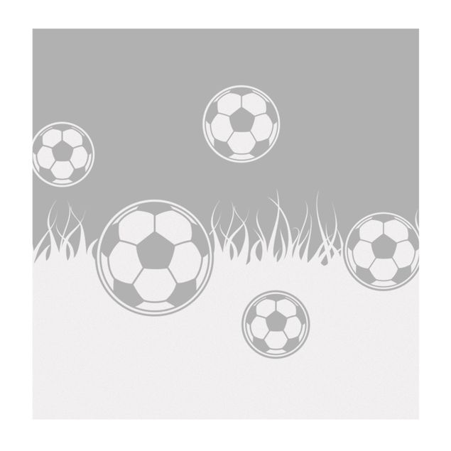 Wanddeko weiß Fußball - Rasen Bordüre