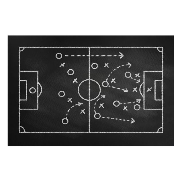 Wandbilder Fußball Fußballstrategie auf Tafel