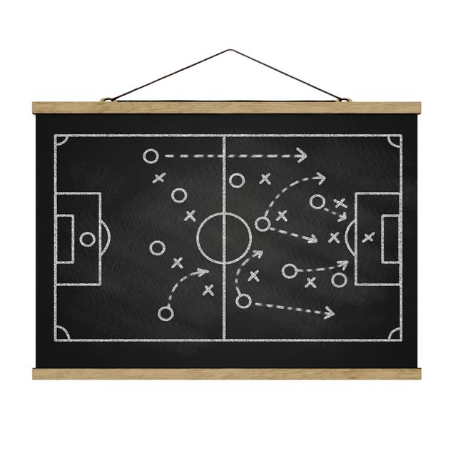 Wanddeko Jungenzimmer Fußballstrategie auf Tafel