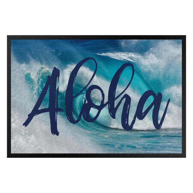 Wanddeko blau Aloha