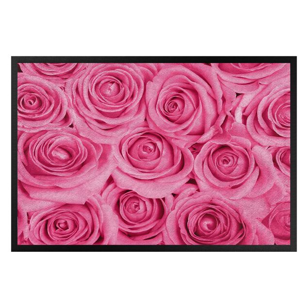 Wanddeko Blume Bed of pink roses