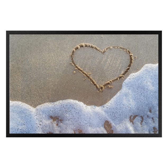 Wanddeko beige Herz am Strand