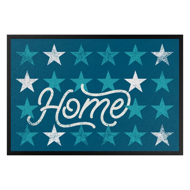 Wanddeko Flur Home Sterne blau