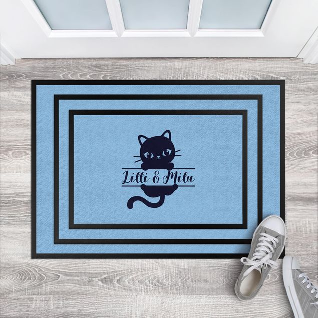 Fußmatte mit Wunschtext - Katze mit Wunschtext