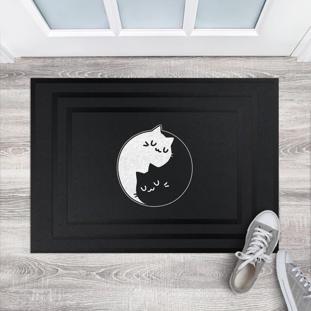Wanddeko Büro Yin und Yang Katzen
