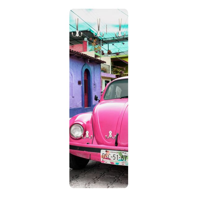 Wanddeko Treppenhaus Pink VW Beetle