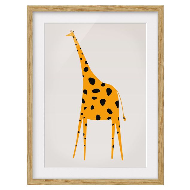 Wanddeko Büro Gelbe Giraffe