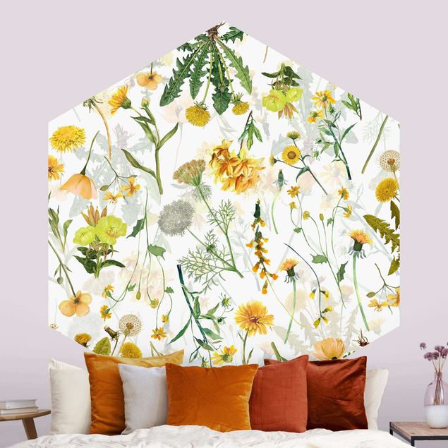 Wanddeko Schlafzimmer Gelbe Wildblumen